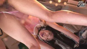 花柳杏奈コスプレ,スク水,ハメ潮,水着,立ちバック,立ちバックハメ潮,首輪