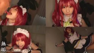松井日奈子コスプレ,フェラチオ,ベロキス,メイド服,手コキ,手マン,着衣プレイ,顔面接写