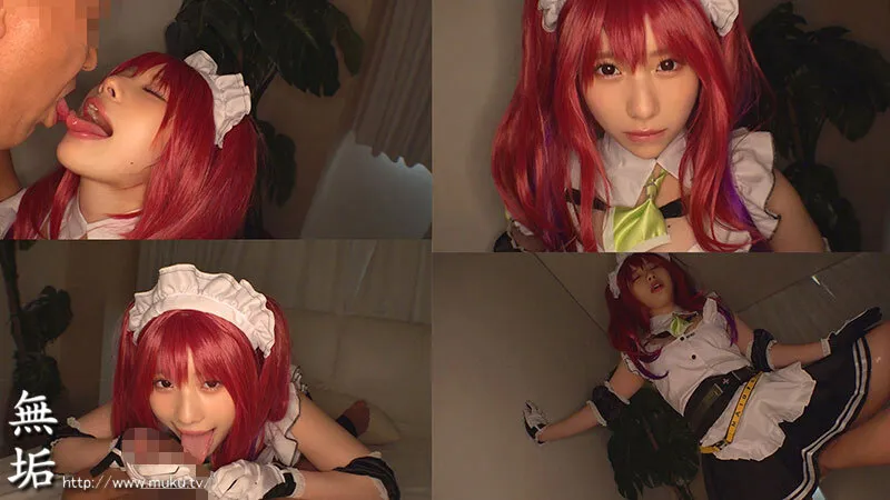 無料画像：松井日奈子コスプレ,フェラチオ,ベロキス,メイド服,手コキ,手マン,着衣プレイ,顔面接写