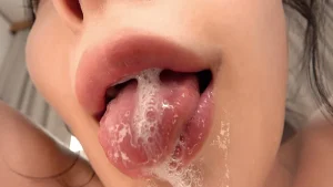 北野未奈よだれ,泡唾液,顔面接写